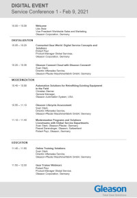 Agenda - Service Session 1